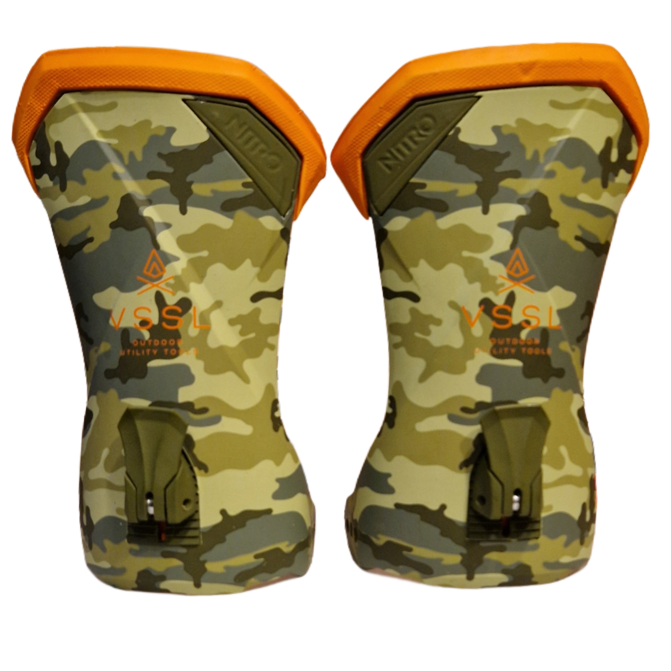 KOMPLET ŁYŻEK DO WIĄZAŃ NITRO TEAM x VSSL HIGHBACK WITH FWL ADJUSTER CAMO/ORANGE ROZMIAR M/L