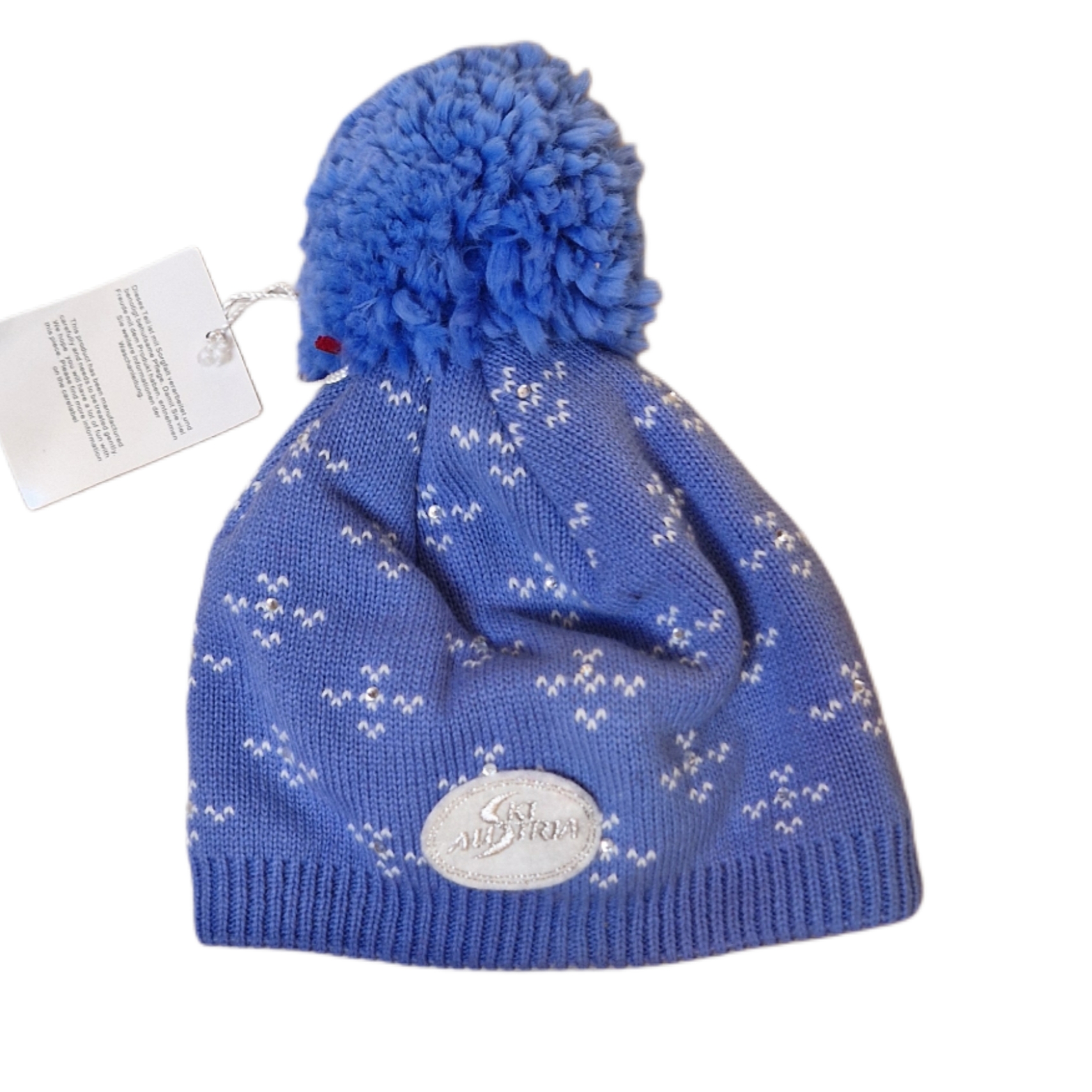 NOWA CZAPKA ZIMOWA SKI AUSTRIA POMPON BEANIE LAVENDER/WHITE
