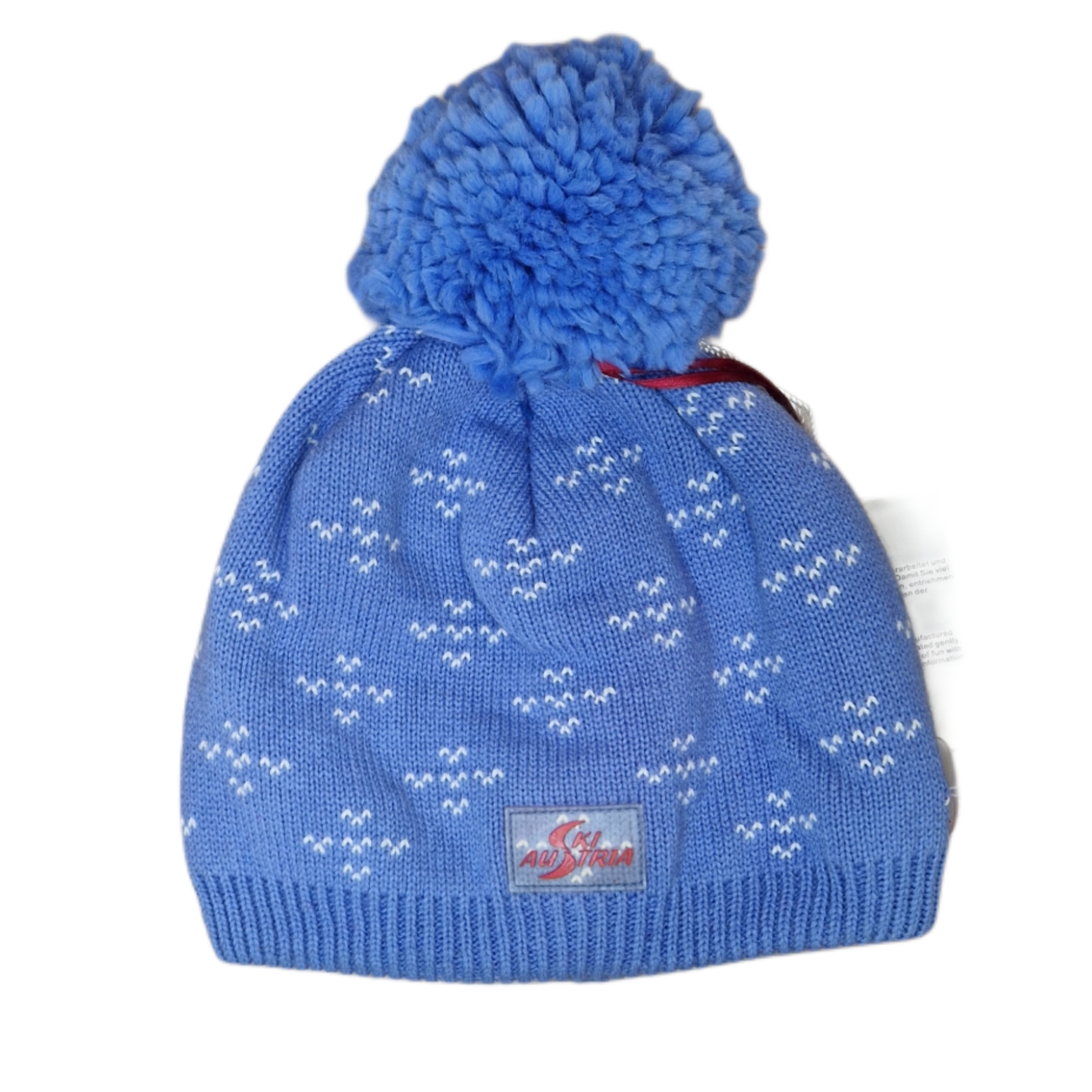 NOWA CZAPKA ZIMOWA SKI AUSTRIA POMPON BEANIE LAVENDER/WHITE