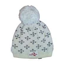 NOWA CZAPKA ZIMOWA SKI AUSTRIA POMPON BEANIE OFFWHITE/BLACK