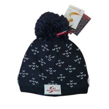 NOWA CZAPKA ZIMOWA SKI AUSTRIA POMPON BEANIE BLACK/WHITE