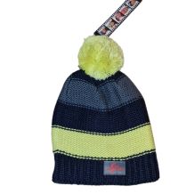 NOWA CZAPKA ZIMOWA SKI AUSTRIA POMPON BEANIE BLACK/YELLOW/WHITE