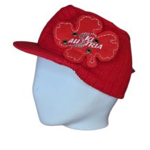 NOWA CZAPKA ZIMOWA Z DASZKIEM SKI AUSTRIA RED