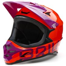 NOWY KASK ROWEROWY BRIKO DOWNHILL FULL FACE SHINY ORANGE VIOLET ROZMIAR M (53-58 CM)