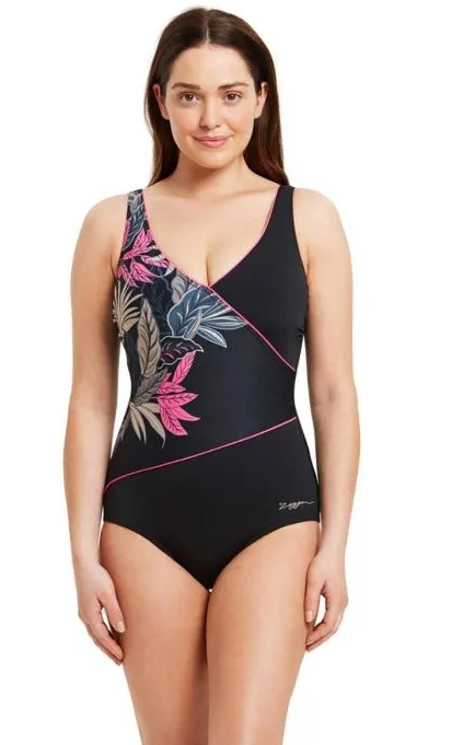 NOWY JEDNOCZĘŚCIOWY STRÓJ KOSTIUM KĄPIELOWY ZOGGS ARUBA WRAP FRONT ROZMIAR 34 (XS)