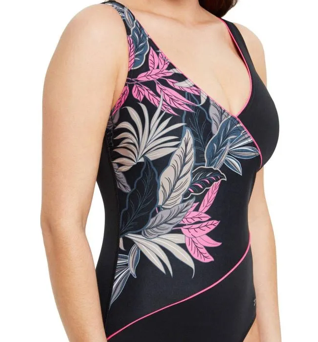 NOWY JEDNOCZĘŚCIOWY STRÓJ KOSTIUM KĄPIELOWY ZOGGS ARUBA WRAP FRONT ROZMIAR 34 (XS)