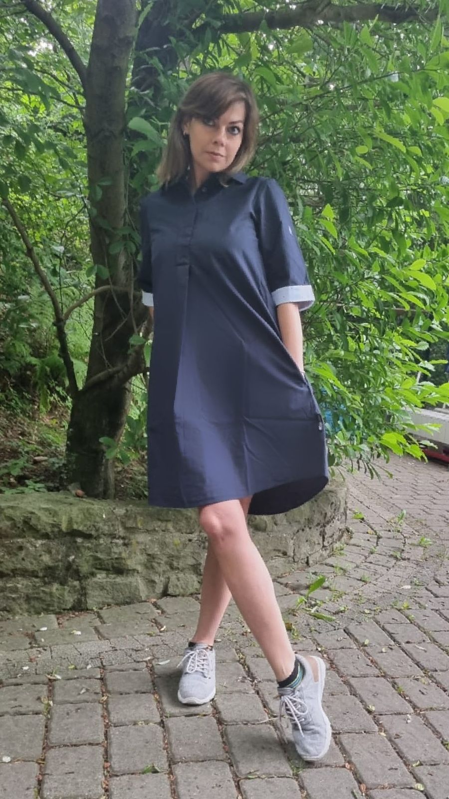 NOWA SUKIENKA ERDBÄR COLLAR BLUE DENIM ROZMIAR XL 100% ORGANIC