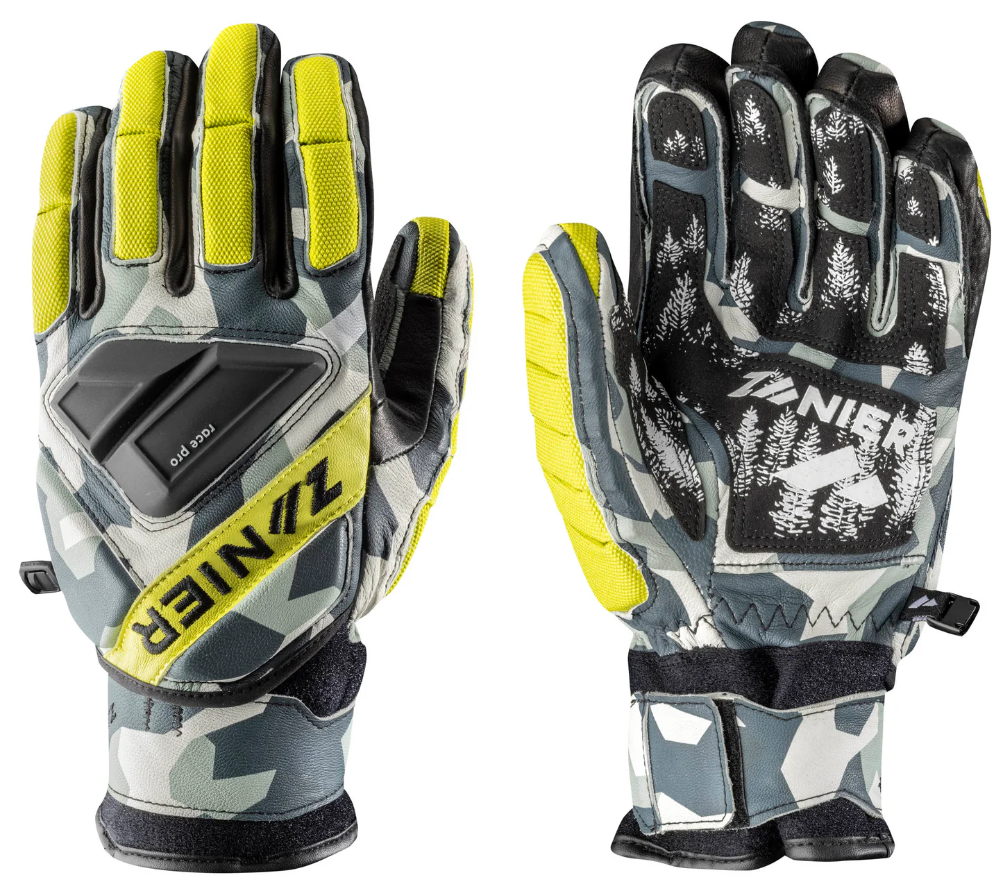 ZANIER GATE KILLER CAMO YELLOW RĘKAWICE NARCIARSKIE SLALOM GIGANT ROZMIAR 7 <is>