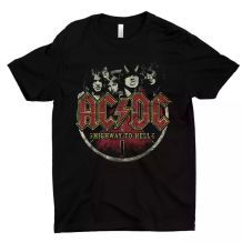 Nowa damska koszulka AC/DC Highway Distressed Black, rozmiar XS