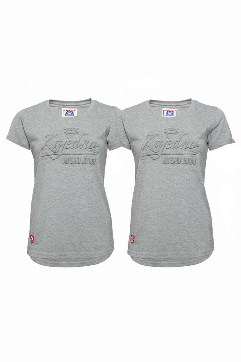 Nowa damska koszulka 2 pack Zajedno 3d Classic Grau, rozmiar L