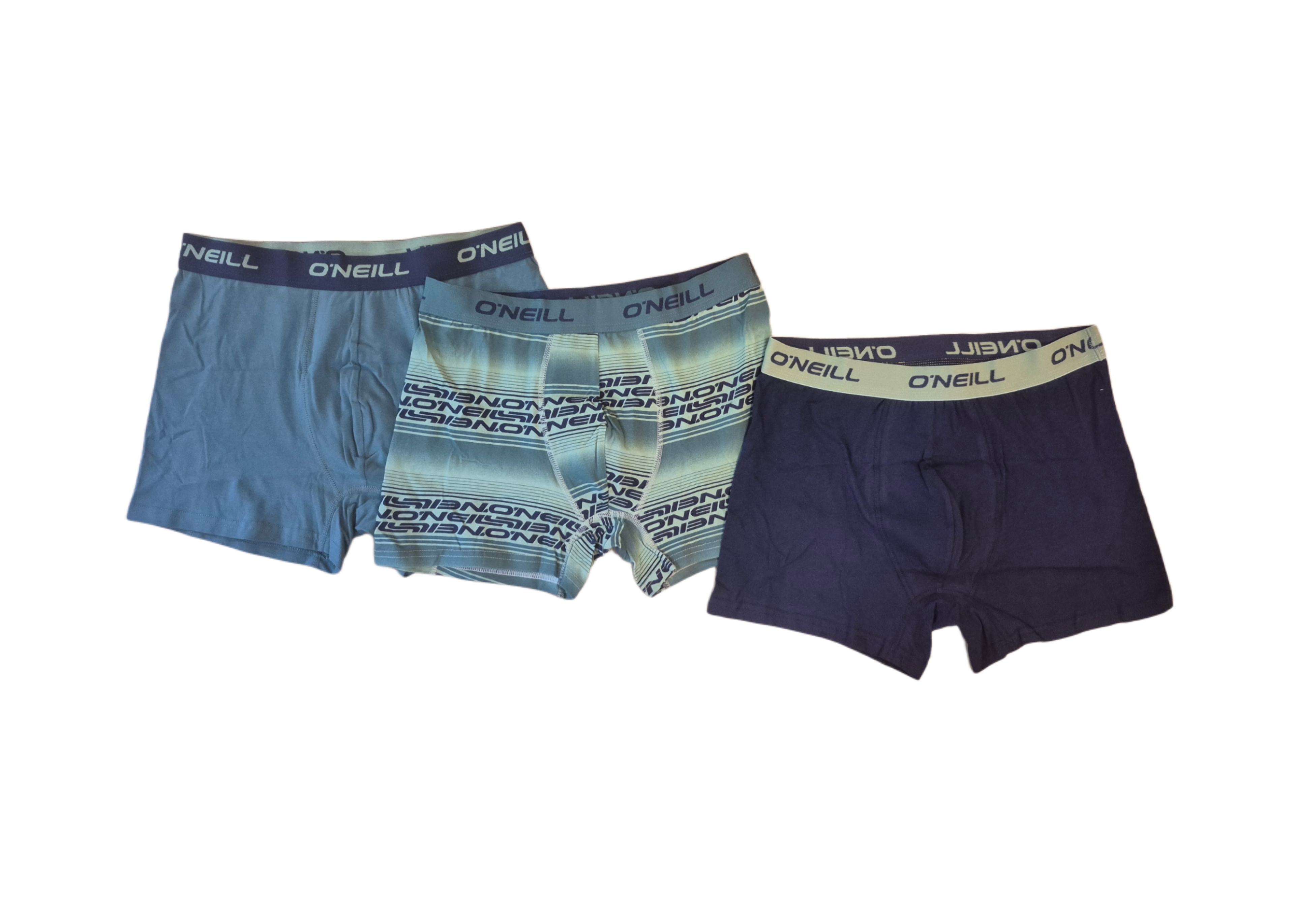 BOKSERKI MĘSKIE O\'NEILL BOXERS 3-PACK TEXT GRADIENT/MEDIEVAL BLUE ROZMIAR L