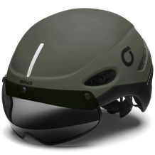 BRIKO E-ONE LED VISOR MATT GREEN KASK ROWEROWY Z SZYBKĄ ROZMIAR L (59-63 CM) <is>