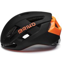 BRIKO IZAR LED MATT BLACK SHINY ORANGE FLAME KASK ROWEROWY R. M (58-61 CM) <is>