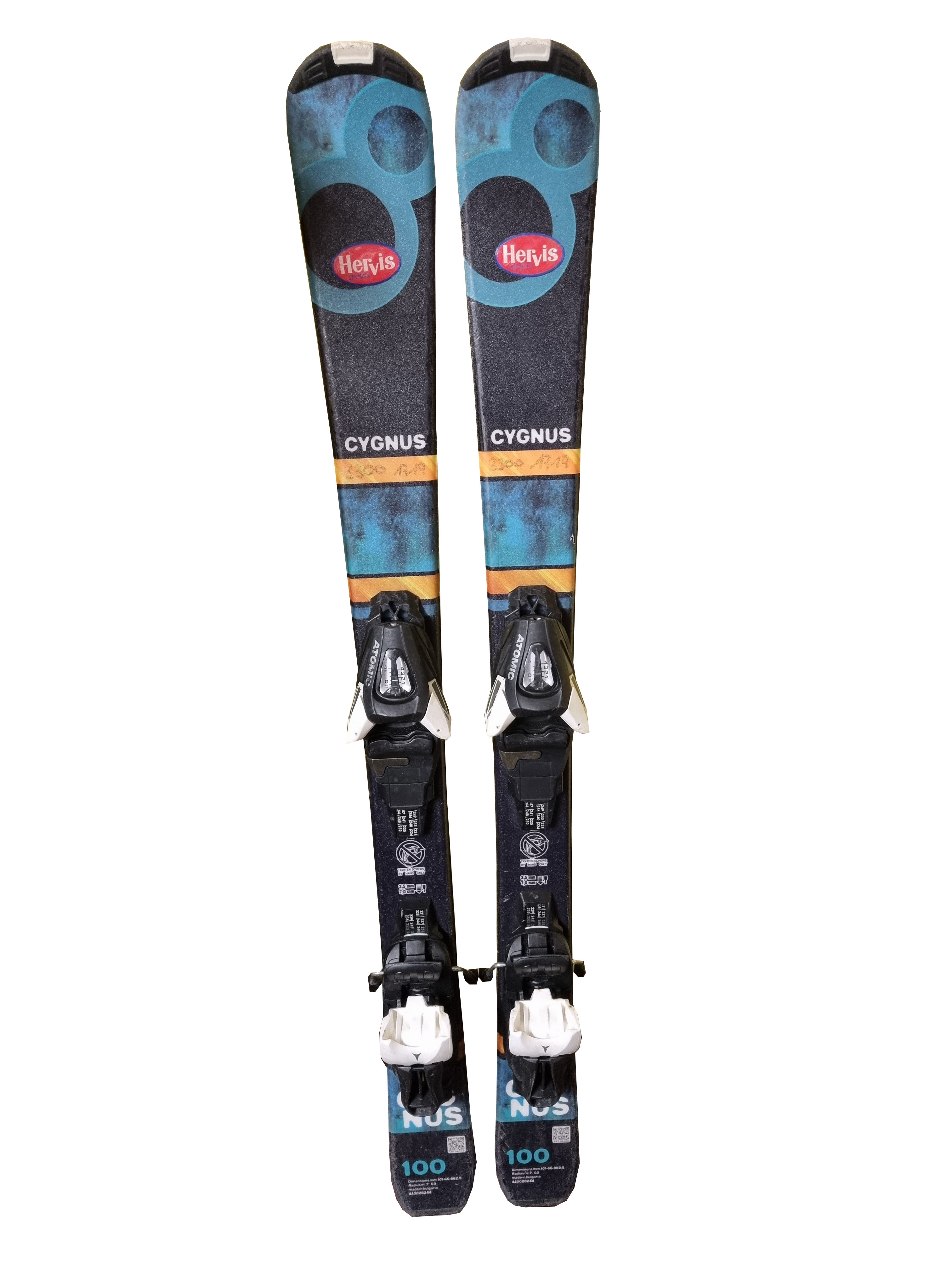 CYGNUS UŻYWANE DZIECIĘCE NARTY ZJAZDOWE Z WIĄZANIAMI DŁUGOŚĆ 100 CM <is>