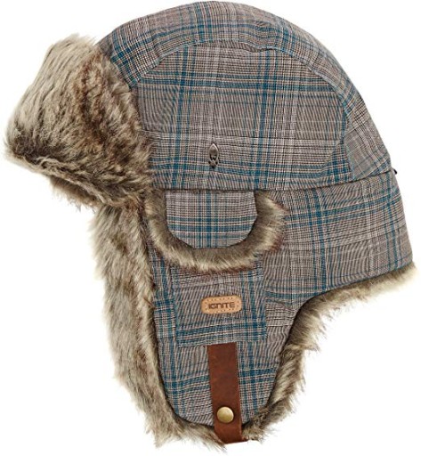 Czapka zimowa Ignite Plaid Fur Teal Plaid S/M