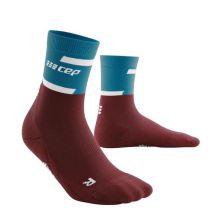 MĘSKIE SKARPETY CEP THE RUN COMPRESSION MID CUT 4.0 PETROL/DARK RED ROZMIAR III 39-42 EU