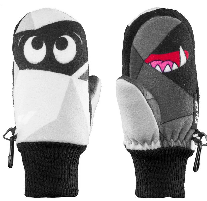 DZIECIĘCE RĘKAWICE NARCIARSKIE ZANIER ZNOWMAN MITTEN BLACK/WHITE ROZMIAR 2(M) - WIEK 3-4 LATA