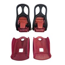 KOMPLET POMPEK DO WIĄZAŃ NITRO ANKLE ALU RED/BLACK BUCKLE ONE SIZE