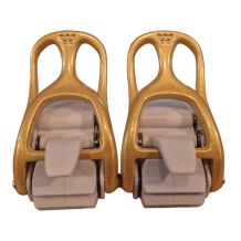 KOMPLET POMPEK DO WIĄZAŃ NITRO TOE ALU GOLD/WHITE BUCKLE ONE SIZE