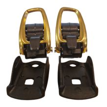 KOMPLET POMPEK DO WIĄZAŃ NITRO TOE ALU BLACK/GOLD BUCKLE ONE SIZE