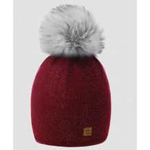 NOWA DAMSKA CZAPKA SLOKKER SONIA POMPON BEANIE BURGUNDY