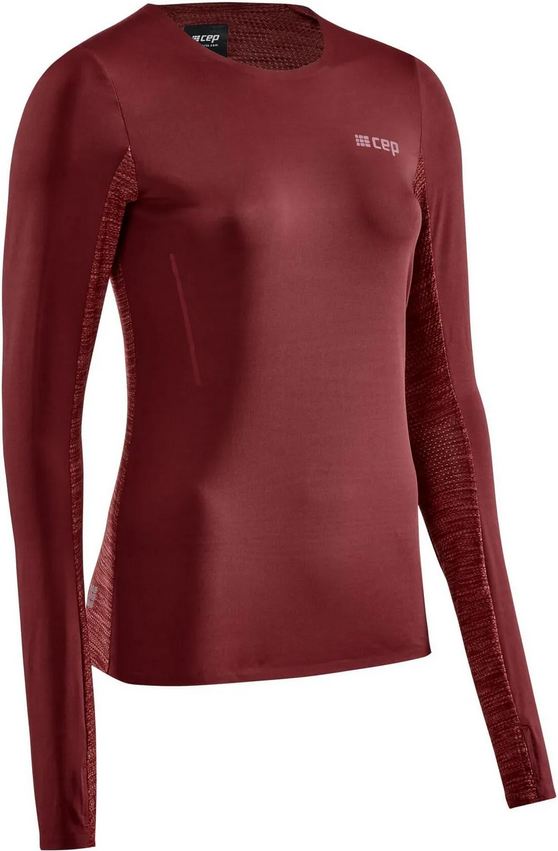 NOWA DAMSKA KOSZULKA CEP RUN SHIRT LONG SLEEVE DARK RED ROZMIAR S