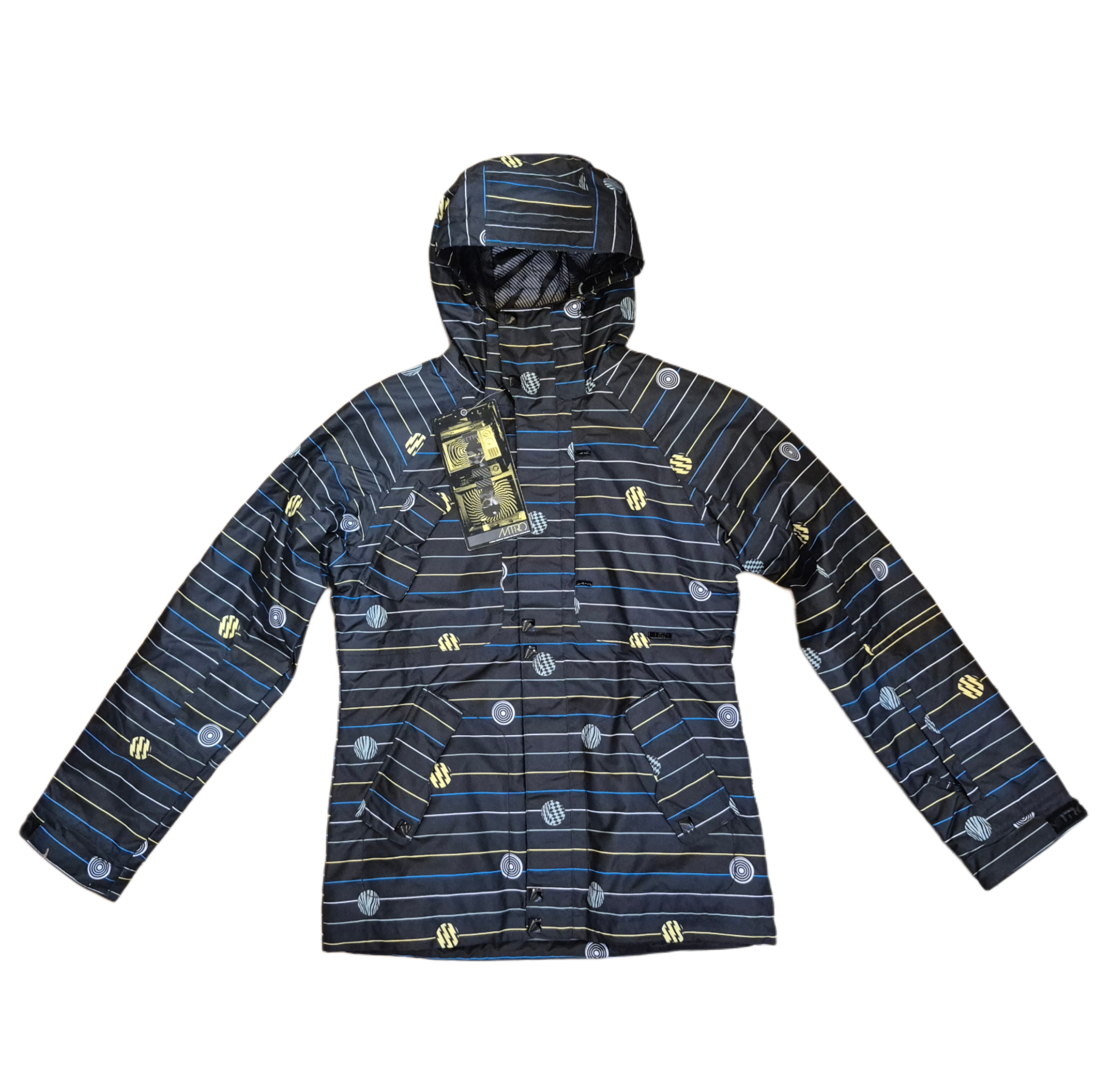 NOWA DAMSKA KURTKA NITRO MAKE BELIEVE JACKET BLACK PIN STRIPE PRINT ROZMIAR S