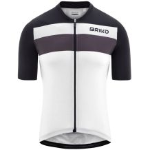 Nowa koszulka rowerowa Briko JERSEYKO STRIPE WHITE-GREY, rozmiar XL