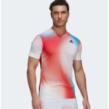 NOWA MĘSKA KOSZULKA ADIDAS TENNIS MELBOURNE TEE WHITE/COLORBLOCK ROZMIAR S