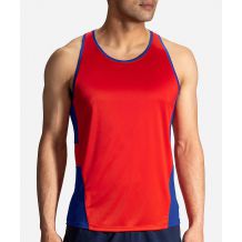 NOWA MĘSKA KOSZULKA BROOKS STEALTH SINGLET LAVA/COBALT ROZMIAR XS