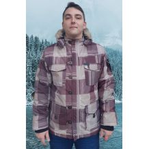 NOWA MĘSKA KURTKA CIRCA WINTER JACKET BROWN PLAID ROZMIAR L