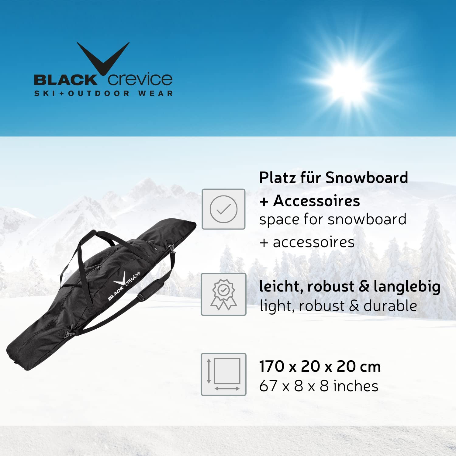 NOWA TORBA/POKROWIEC NA SPRZĘT SNOWBOARDOWY BLACK CREVICE POWDER I BLACK