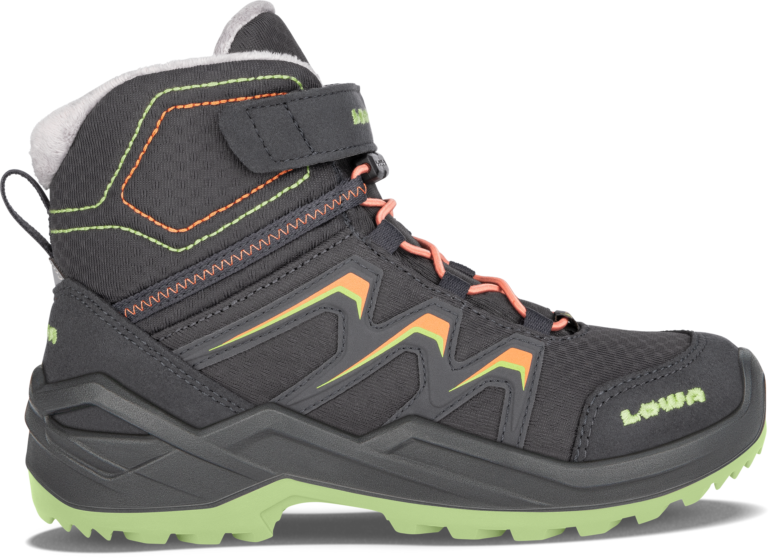 NOWE DZIECIĘCE BUTY LOWA MADDOX WARM GTX MID GRAPHITE/MINT ROZMIAR 31/19,5CM 
