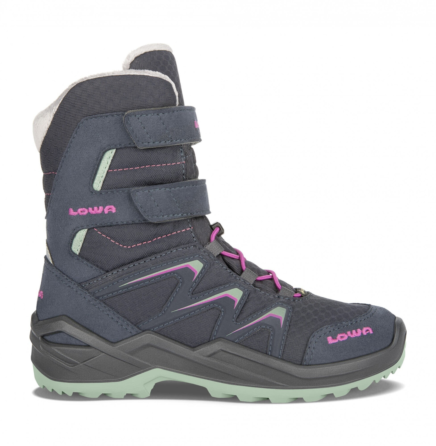 NOWE DZIECIĘCE BUTY LOWA MADDOX WARM GTX HI STEEL BLUE/JADE ROZMIAR 36/222MM 