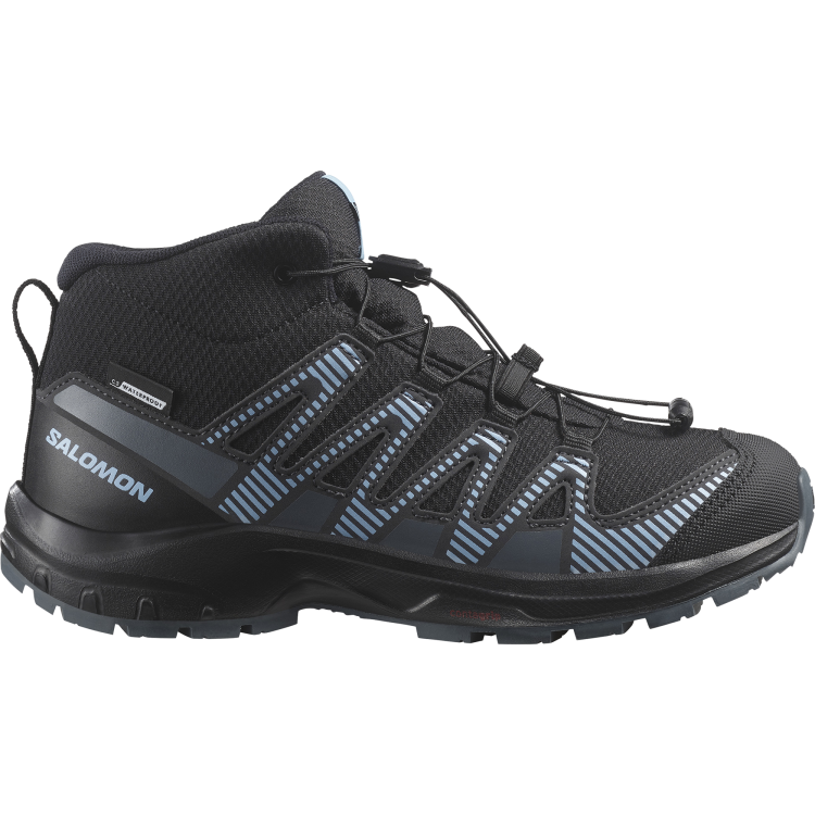 NOWE DZIECIĘCE BUTY SALOMON XA PRO V8 MID J CSWP BLACK/DARK SLATE ROZMIAR 35/21.5CM