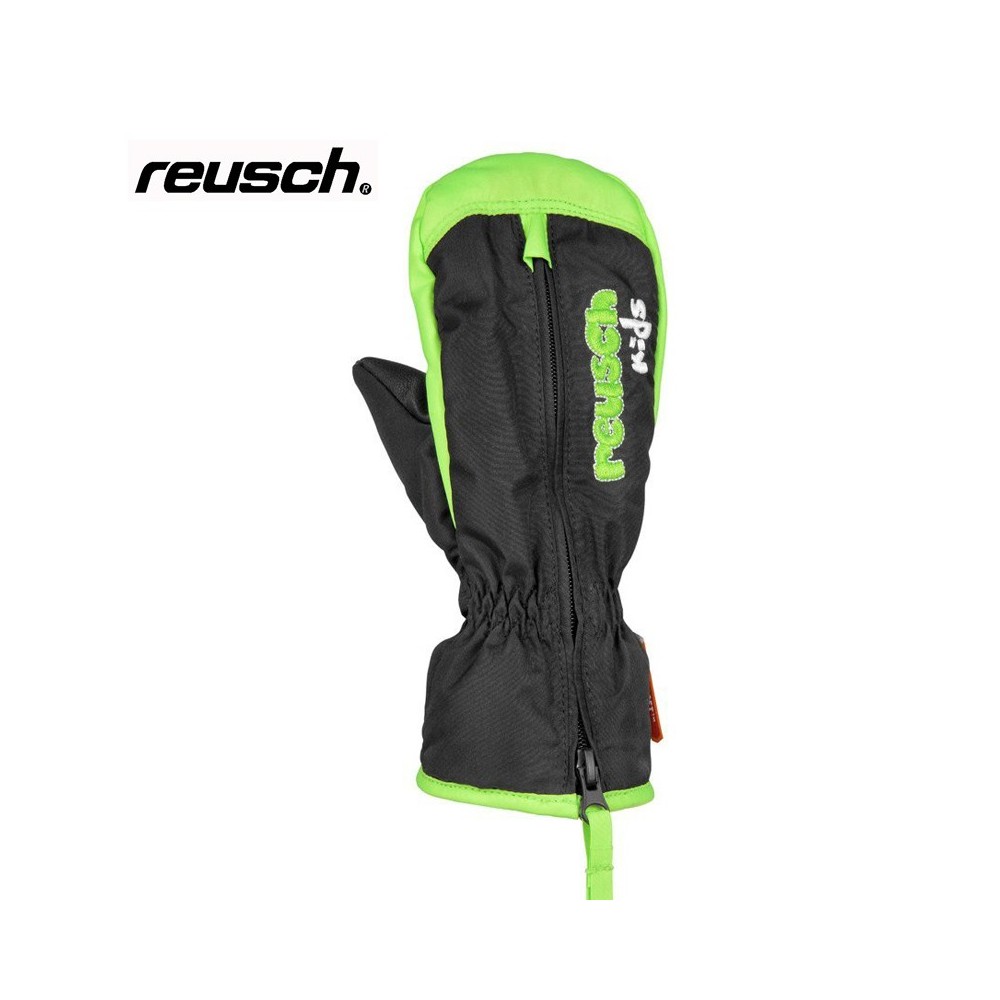 NOWE DZIECIĘCE RĘKAWICE REUSCH BENNI MITTEN BLACK/NEON GREEN WIEK 0-12 MIESIĘCY