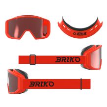 NOWE GOGLE BRIKO VULCANO MASK 2.0 ORANGE FLUO/ RED MIRROR CAT.2