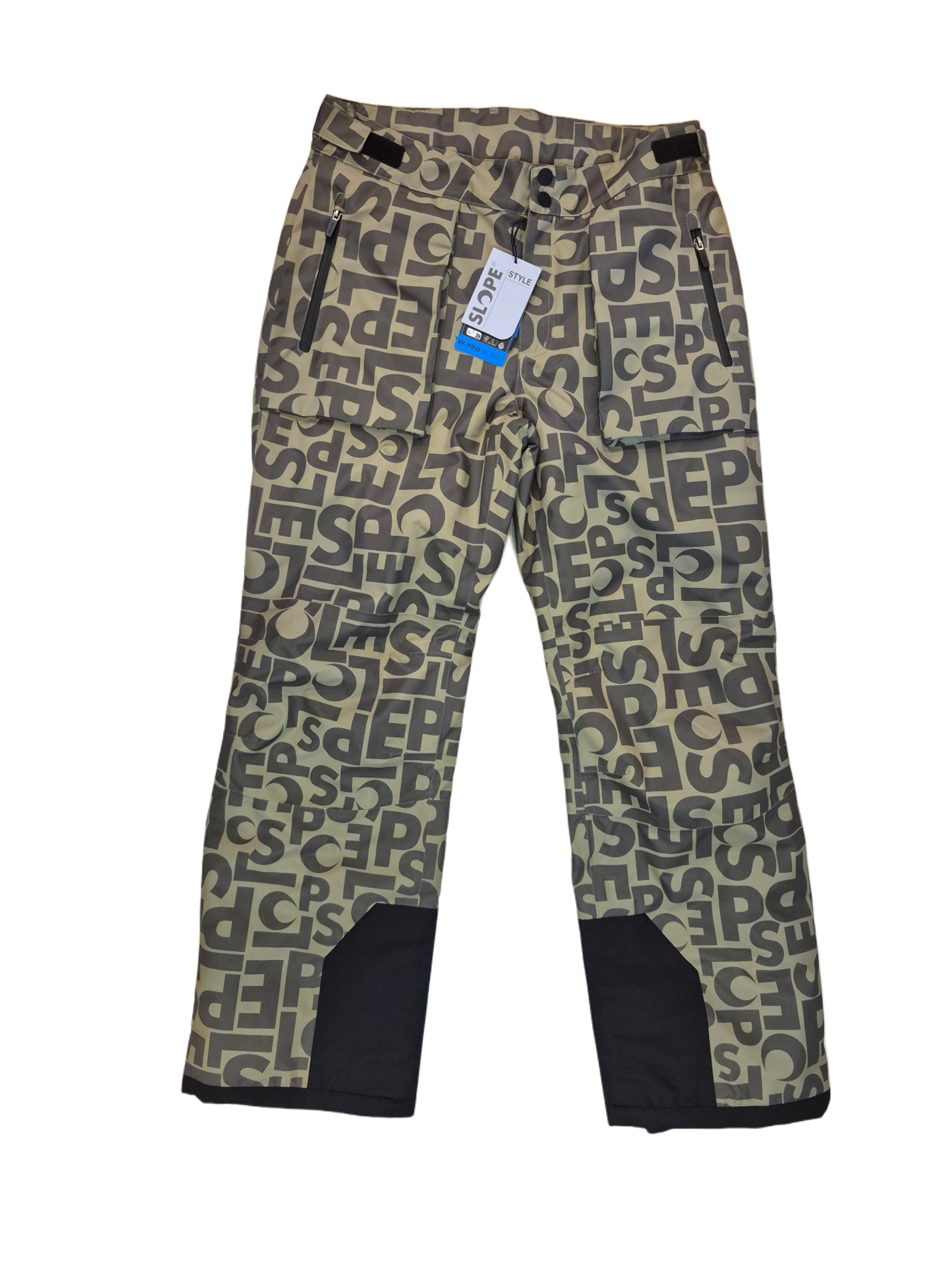 NOWE MĘSKIE SPODNIE SLOPE KILLY SNOWBOARD PANT OLIVE FULL PRINT ROZMIAR L 15/15K