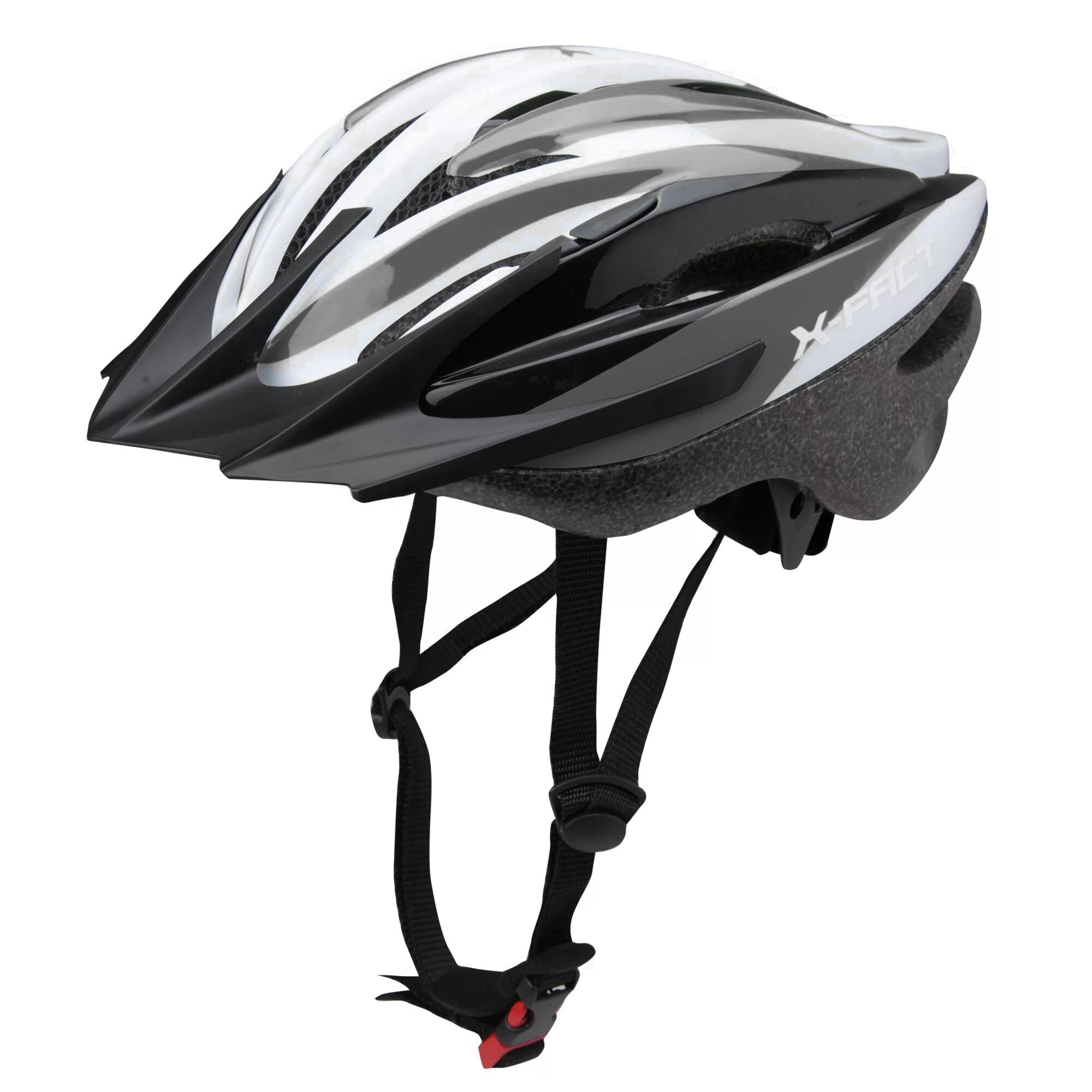 NOWY KASK ROWEROWY X-FACT BLACK/WHITE ROZMIAR L (57-62 CM)