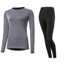 NOWY ZESTAW BIELIZNY LÖFFLER WOMEN SET LONG TRANSTEX MERINO GREY MELANGE ROZMIAR XXL(44)