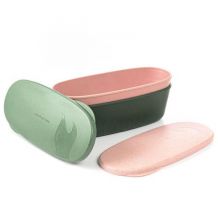 Pojemniki na żywność SnapBox Oval BIO 2-pack pink/green