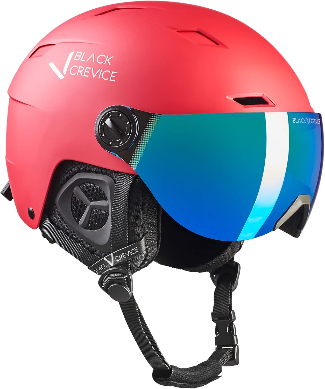 Powystawowy kask narciarski Black Crevice Kirchberg Red Rose, rozmiar 51-53 cm