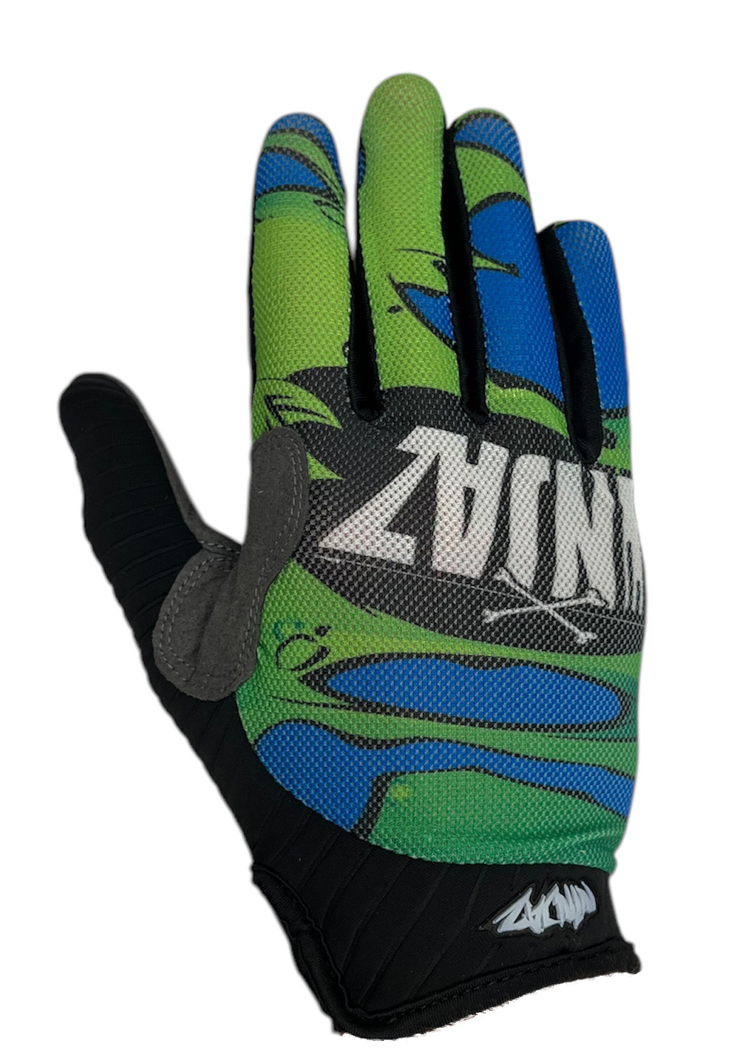 Rękawiczki rowerowe Ninjaz Stain Blue/Rose MTB Downhill, rozmiar S