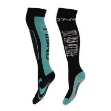 SKARPETY NARCIARSKIE O'NEILL SKI SOCKS MERINO 2 PACK BLACK GREEN/BLUE SLATE ROZMIAR 39-42