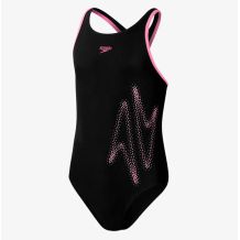 SPEEDO HYPERBOOM PT FYBK JF BLACK/PINK NOWY DZIECIĘCY STRÓJ KĄPIELOWY ROZMIAR 128 CM <is>