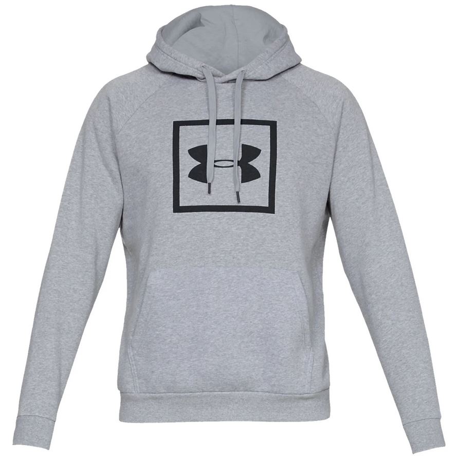 UNDER ARMOUR RIVAL FLEECE LOGO GREY BLUZA Z KAPTUREM ROZMIAR M <is>