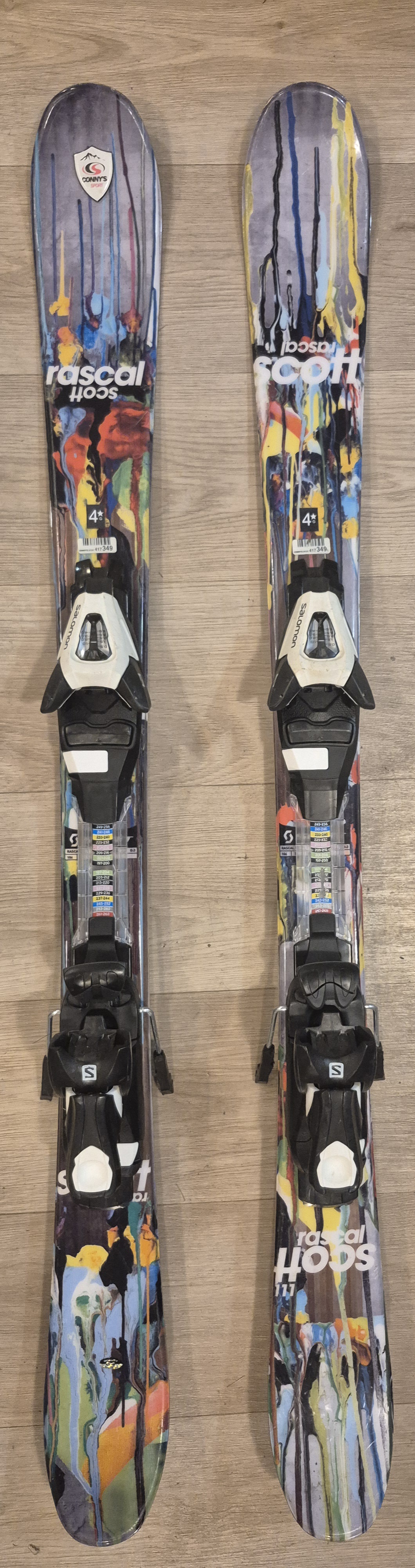 UŻYWANE NARTY Z WIĄZANIAMI SCOTT RASCAL 106 CM 