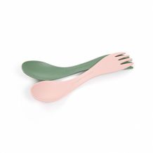 Zestaw łyżek i widelców Light My Fire Spork Little BIO 2 Pack - Sandygreen/Dustypink